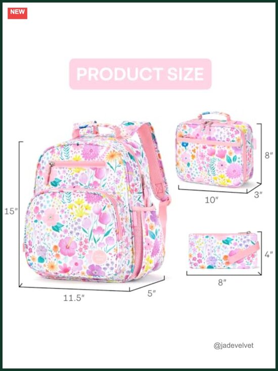 3PC Kids Backpack Set with Lunch Box and Pencil Case for School